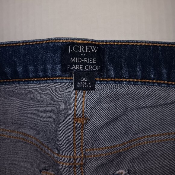 J. CREW BUTTON FLY MID RISE FLARE CROP JEANS - Picture 3 of 11